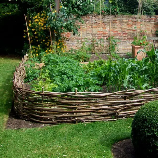 Woven Willow garden edging