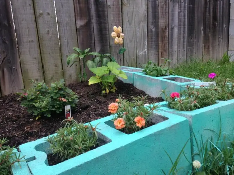 cinder block edging garden ideas