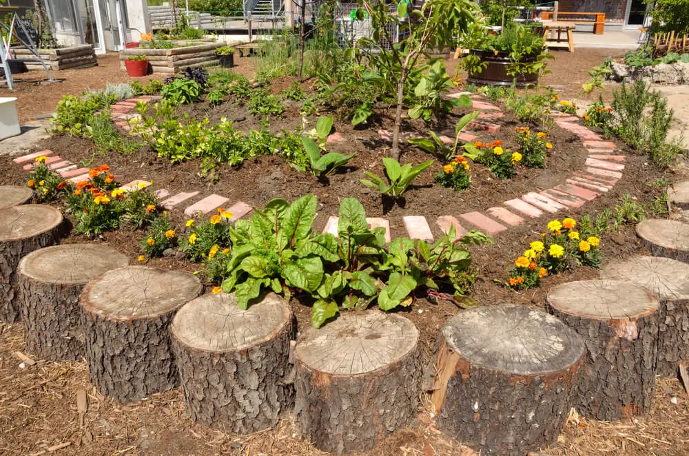 log garden edging