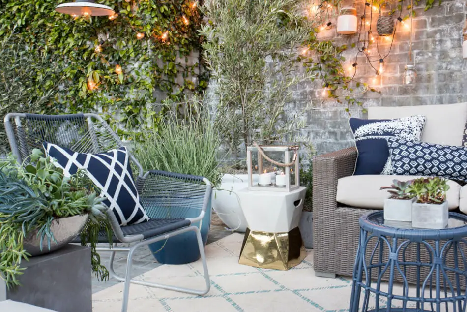 apartment patio gold accents