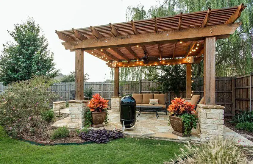 flagstone patio pergola