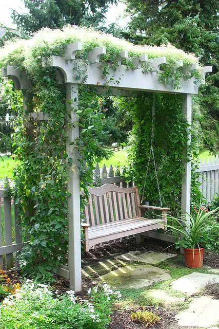 flagstone patio swing